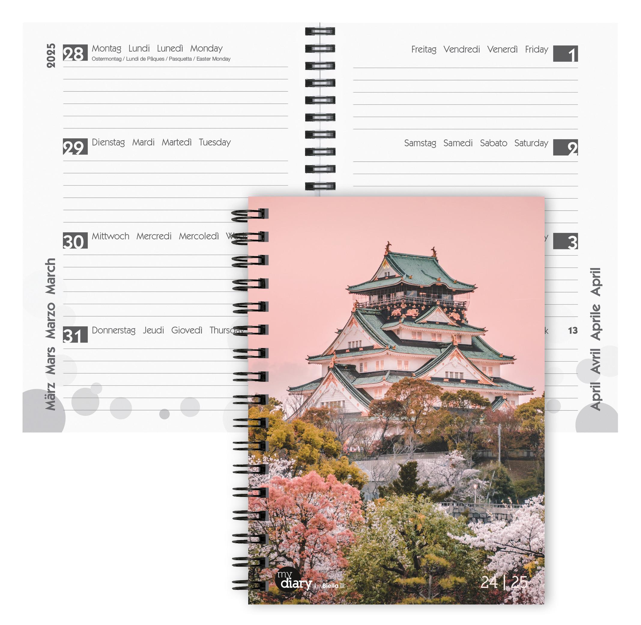 Biella Schüleragenda mydiary A5 Wire-O 3½ Tage pro Seite, City  