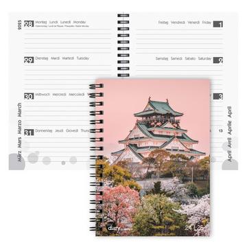 Agenda scolaire mydiary A5 Wire-O 3½ jours par page, City - Multicolores