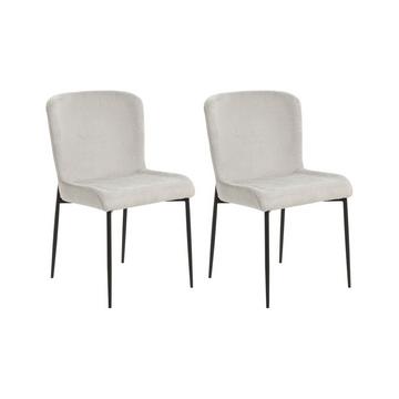 Lot de 2 chaises de salle à manger en Tissu Moderne ADA