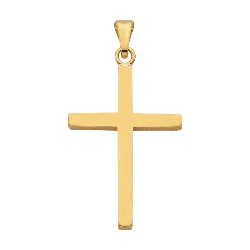 MUAU Schmuck  Pendentif croix en or jaune 750, 29x16mm 