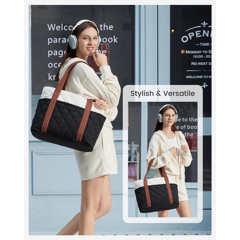 Only-bags.store Sac cabas matelassé avec pochette amovible  