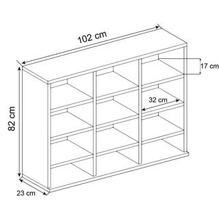 VCM Holz CD DVD Standregal Bücherregal Medienregal Raumteiler Deko Regal Megosa L  