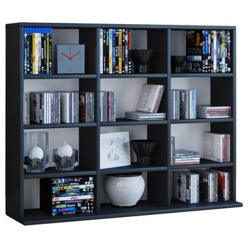 Holzregal stehend | platzsparender CD-Schrank für 480 CDs oder 224 DVDs | Maße:H. 82 x B. 102 x T. 23 cm | Elegantes DVD Regal stehend | Blu-Ray Regal