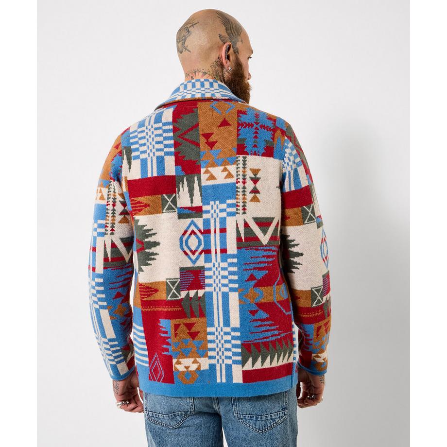 Joe Browns Gilet Patchwork Col Châle Motif Aztèque  