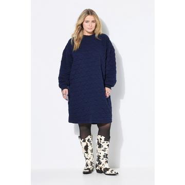 Abito mini in felpa dal taglio oversize con trapuntatura a cuori