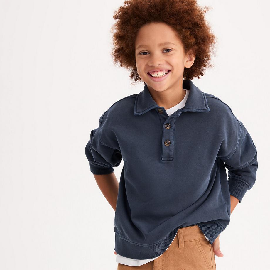Sweatshirt mit Polokragen
