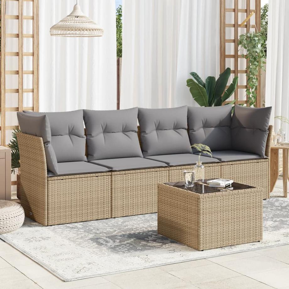 VidaXL Ensemble de canapés de jardin rotin synthétique  