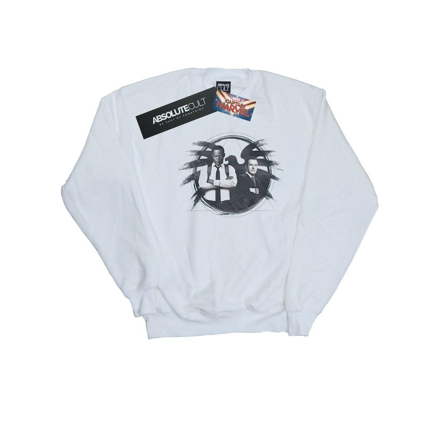Image of Captain Nick Fury And Agent Coulson Sweatshirt Unisex Weiss 152-158