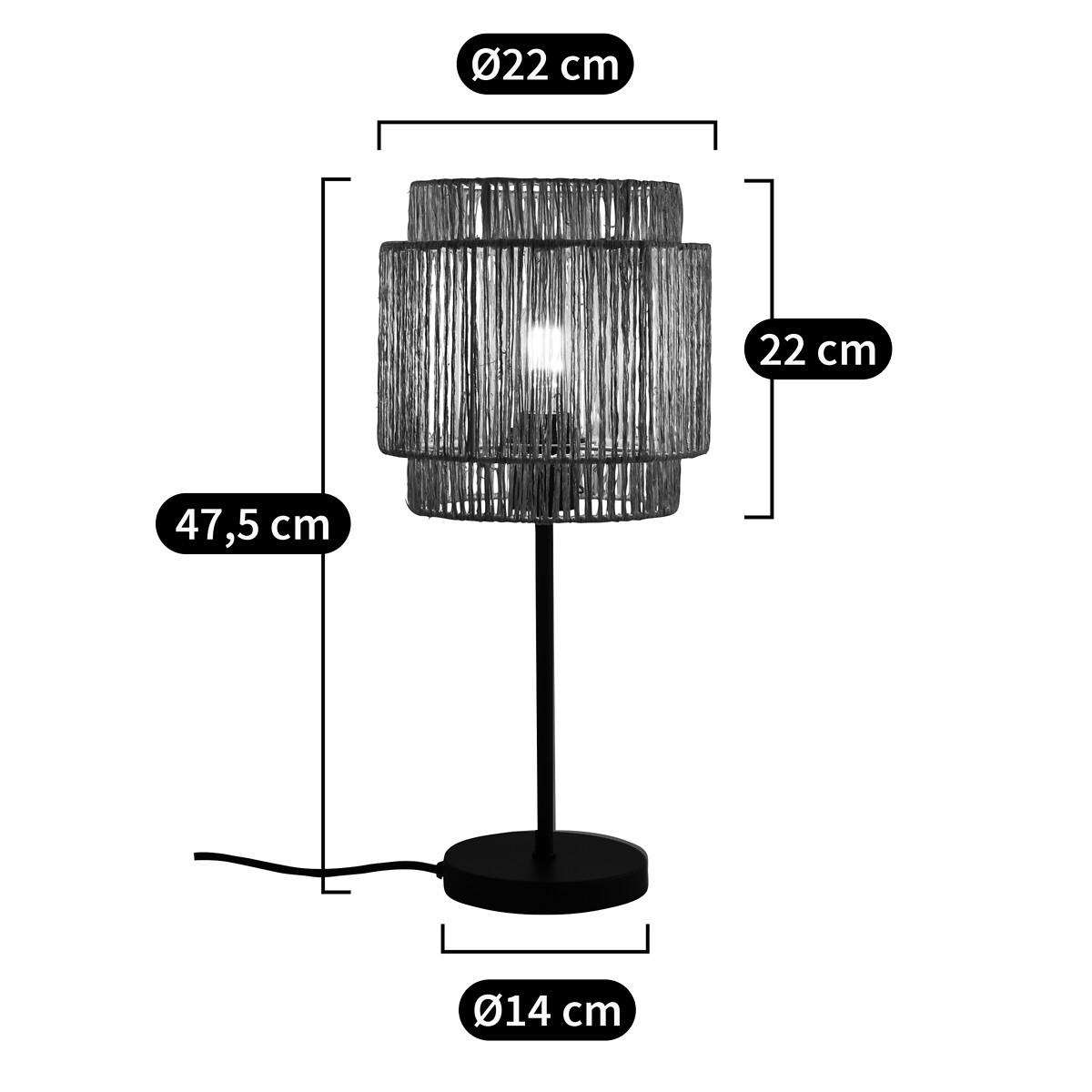 La Redoute Intérieurs Lampe à poser métal fer et chanvre  