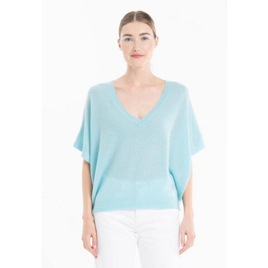 Pull col V manches chave souris femme en cachemire - RIA 25