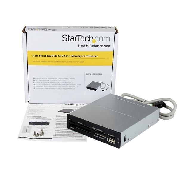 STARTECH.COM  Lettore per schede di memoria multimediali USB 2.0 22 in 1 alloggiamento frontale 3,5'' - colore nero 