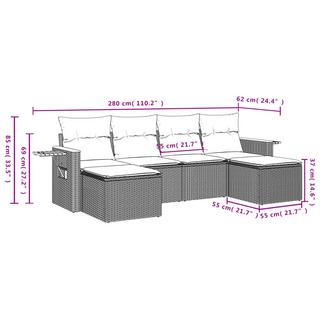 VidaXL Garten sofagarnitur poly-rattan  