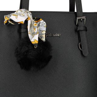 Gallantry  Borsa shopper con pompon e foulard nera 
