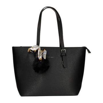 Sac Cabas Pompon et Foulard Noir