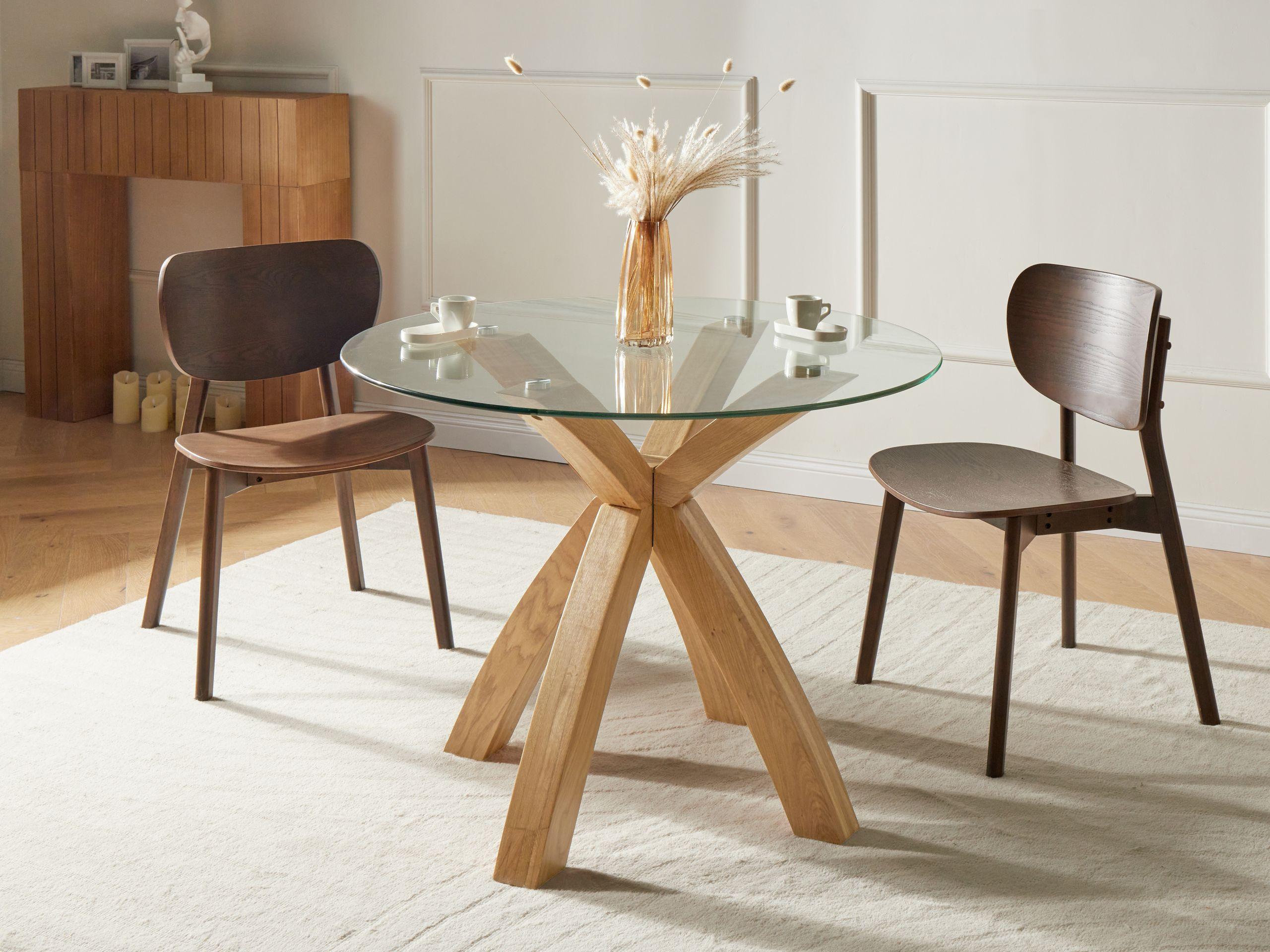 Beliani Table de repas en Verre de sécurité Minimaliste YAPP  