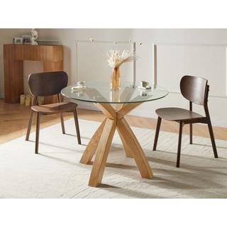 Beliani Table de repas en Verre de sécurité Minimaliste YAPP  