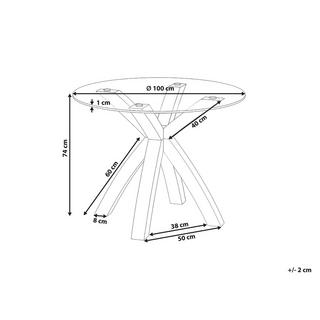 Beliani Table de repas en Verre de sécurité Minimaliste YAPP  