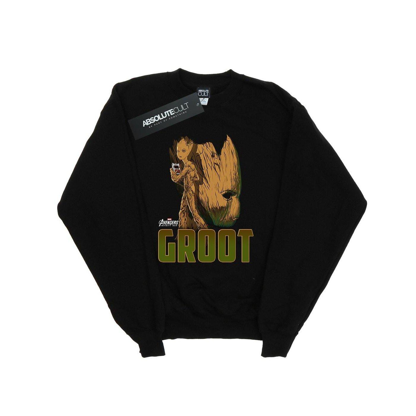 Image of Avengers Infinity War Groot Character Sweatshirt Damen Schwarz XXL