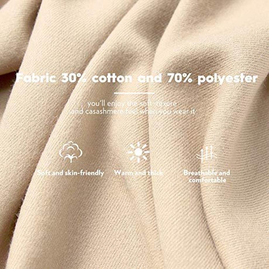 Only-bags.store Sciarpa Calda Invernale Autunnale in Cotone Tinta Unita con Nappe  