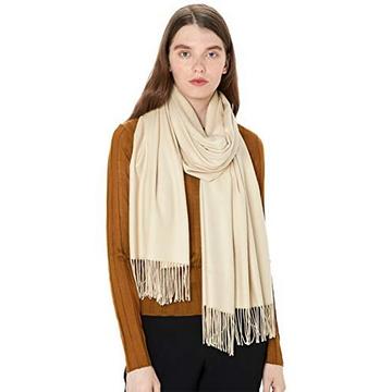 Schal Warm Winter Herbst unifarben Baumwolle mit quasten/fransen, 40+ Farben Einfarbig & Kariert