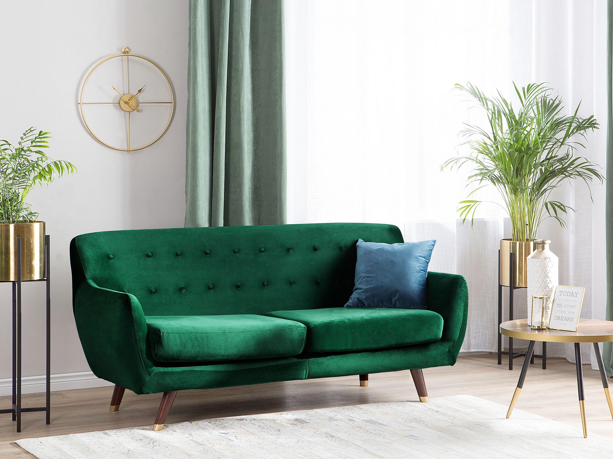 Beliani 3 Sitzer Sofa aus Samtstoff Glamourös BODO  