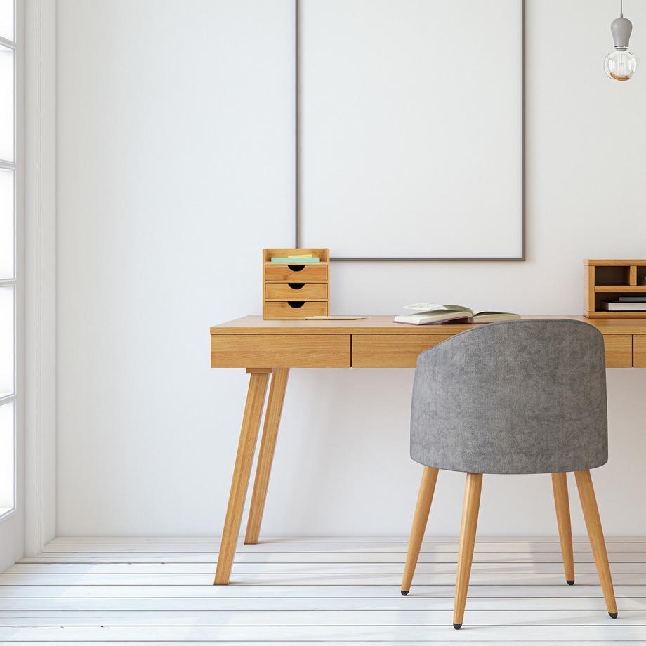 Northio Rangement de bureau avec tiroirs en bambou  