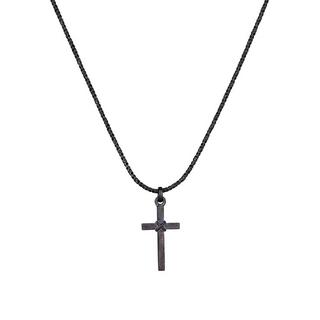 Kuzzoi  Collier Herren Kreuz Flach Kordelkette 925 Silber 