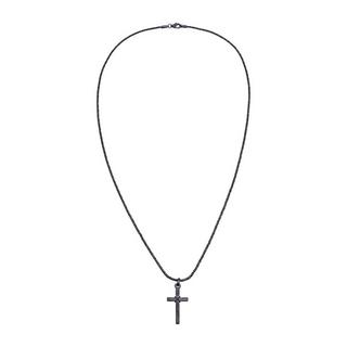 Kuzzoi  Collier Herren Kreuz Flach Kordelkette 925 Silber 