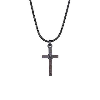 Kuzzoi  Collier Herren Kreuz Flach Kordelkette 925 Silber 