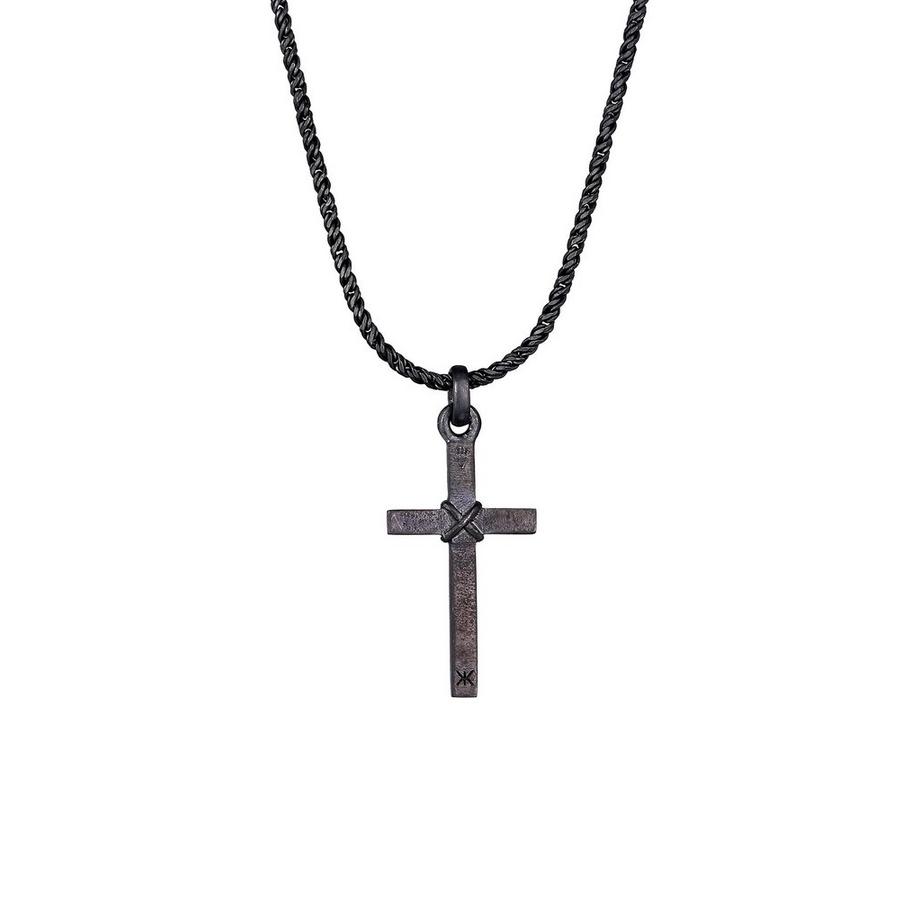 Kuzzoi  Halskette  Kreuz Flach Kordelkette 925 Silber 