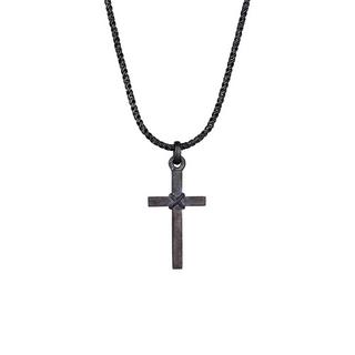 Kuzzoi  Collier Herren Kreuz Flach Kordelkette 925 Silber 