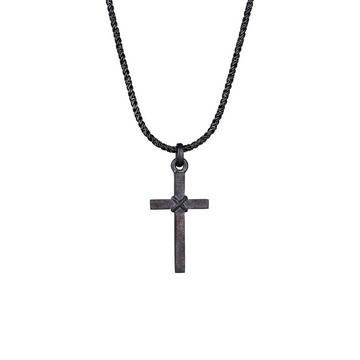 Halskette  Kreuz Flach Kordelkette 925 Silber