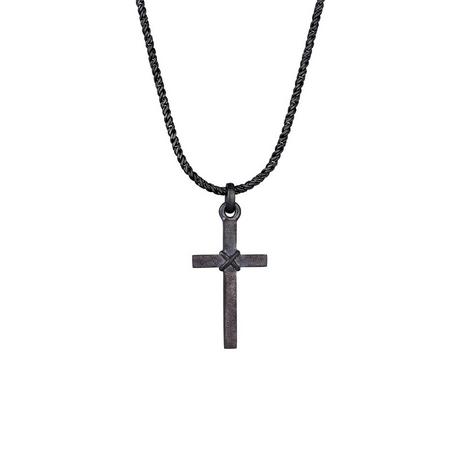 Kuzzoi  Collier Herren Kreuz Flach Kordelkette 925 Silber 