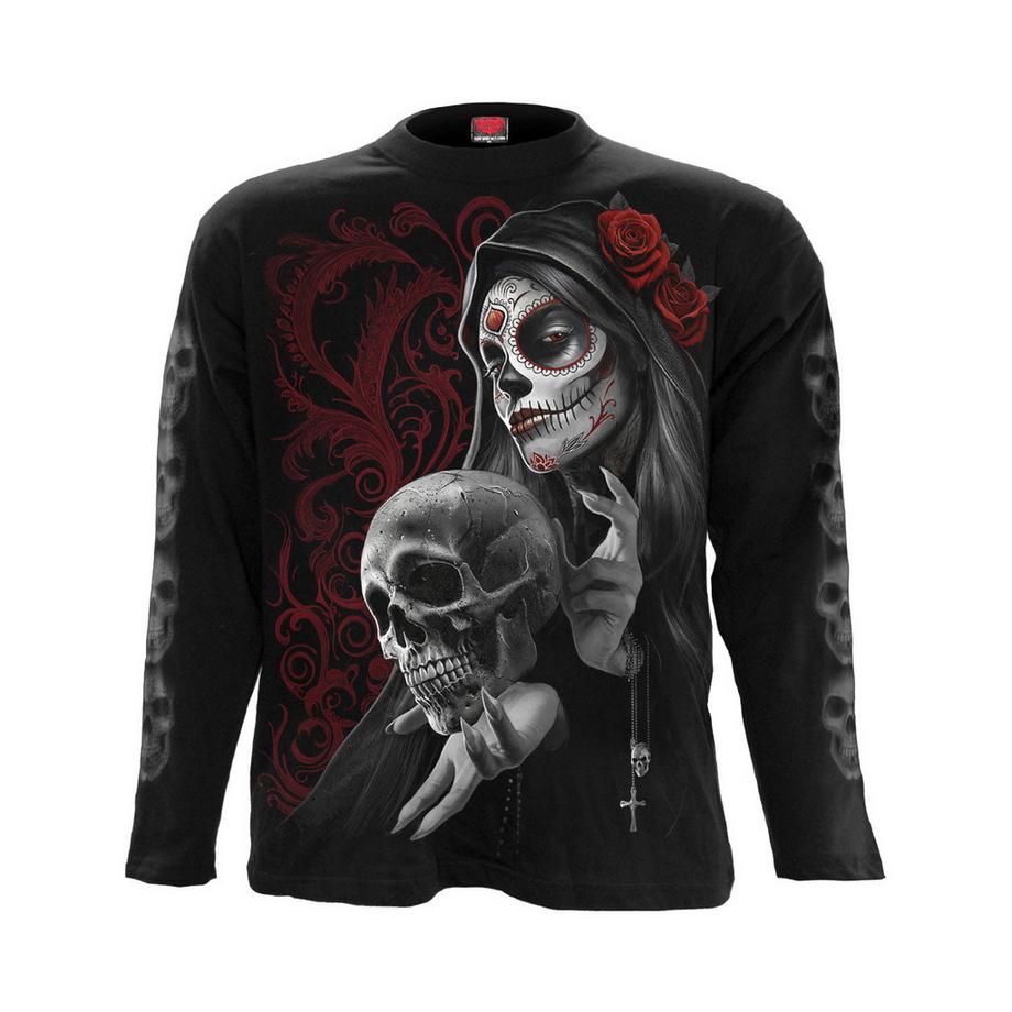 Love Is Dead T-Shirt, Rücken Und Ärmeldruck, Langärmlig