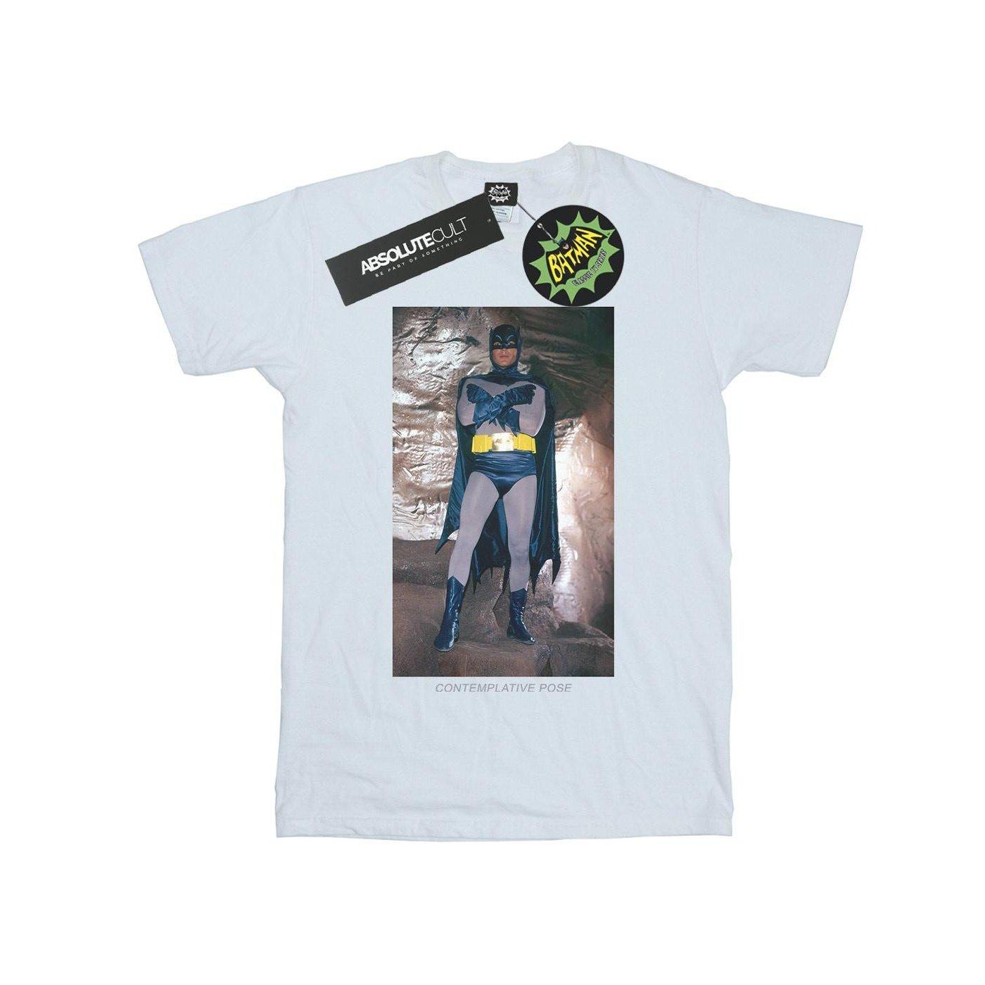 Image of Batman Tv Series Contemplative Pose Tshirt Jungen Weiss 152-158
