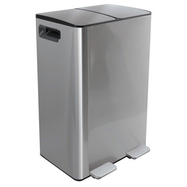 Image of selektive sortierung küche mülleimer Edelstahl ALIYA Küchen-Treteimer 60L (2x30L) gebürstet selektive sortierung küche mülleimer Edelstahl ALIYA Küchen-Treteimer 60L (2x30L) gebürstet