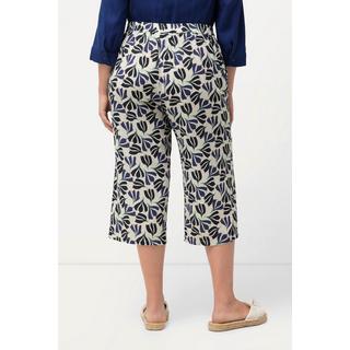 Ulla Popken  Pantaloni modello Ruby in misto lino con taglio della gamba ampio e cintura elastica 