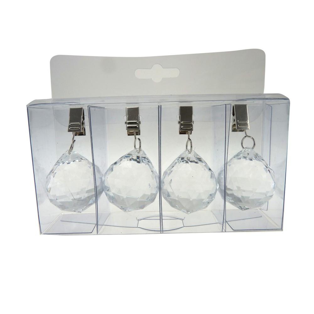 Image of Set Mit 4 Tischtuchklammern In Diamant- Und Kugelform Unisex ONE SIZE