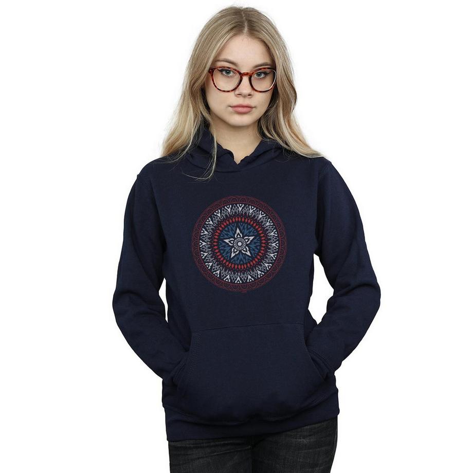 MARVEL Captain America Mandala Felpa con cappuccio  