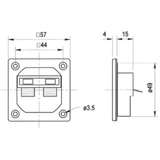 Nedis  Pt 57 ng - Terminal degli altoparlanti 