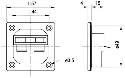 Nedis  Pt 57 ng - Terminal degli altoparlanti 