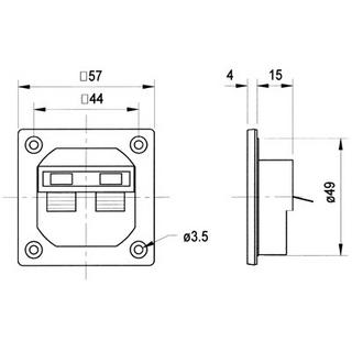 Nedis  Pt 57 ng - Terminal degli altoparlanti 
