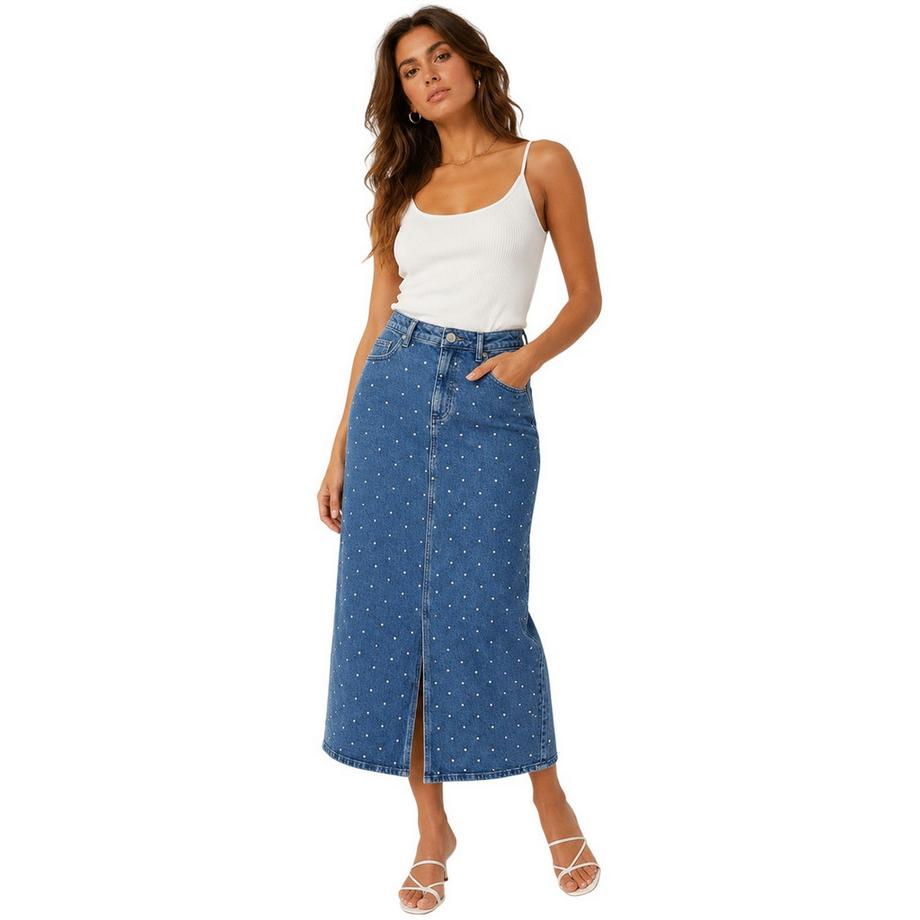 VERO MODA Jupe Milongue Tessa Denim Régulière  