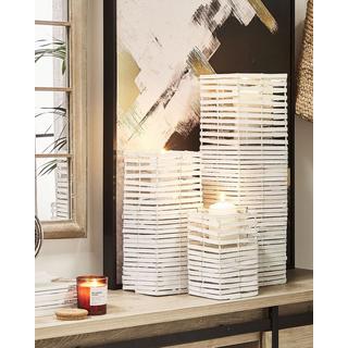 Beliani  Set di 3 portacandele en Legno di pioppo Scandinavo MAROLA 