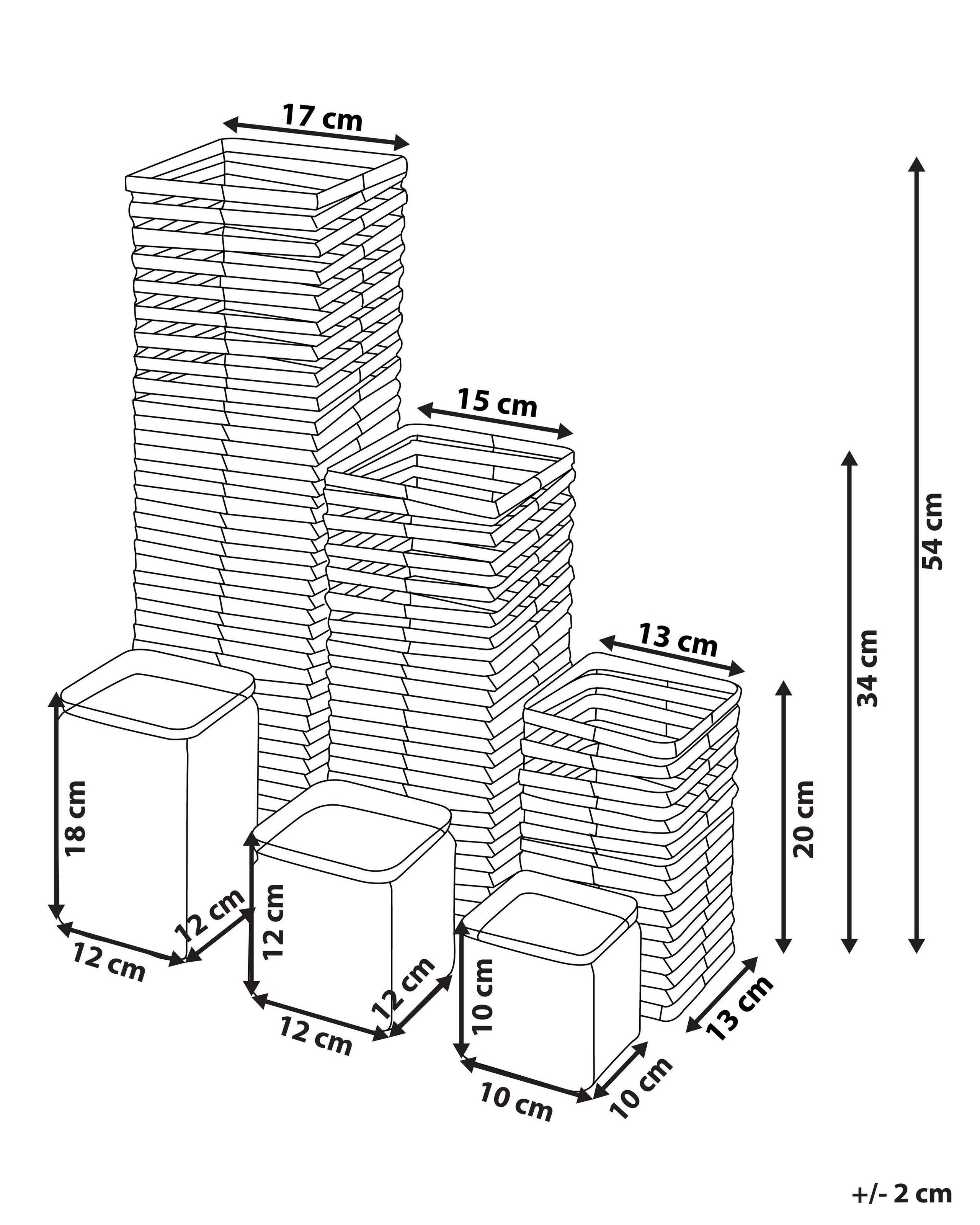 Beliani  Set di 3 portacandele en Legno di pioppo Scandinavo MAROLA 