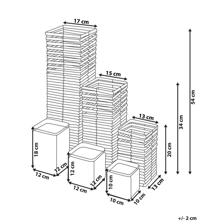 Beliani  Kerzenständer 3er Set aus Pappelholz Skandinavisch MAROLA 