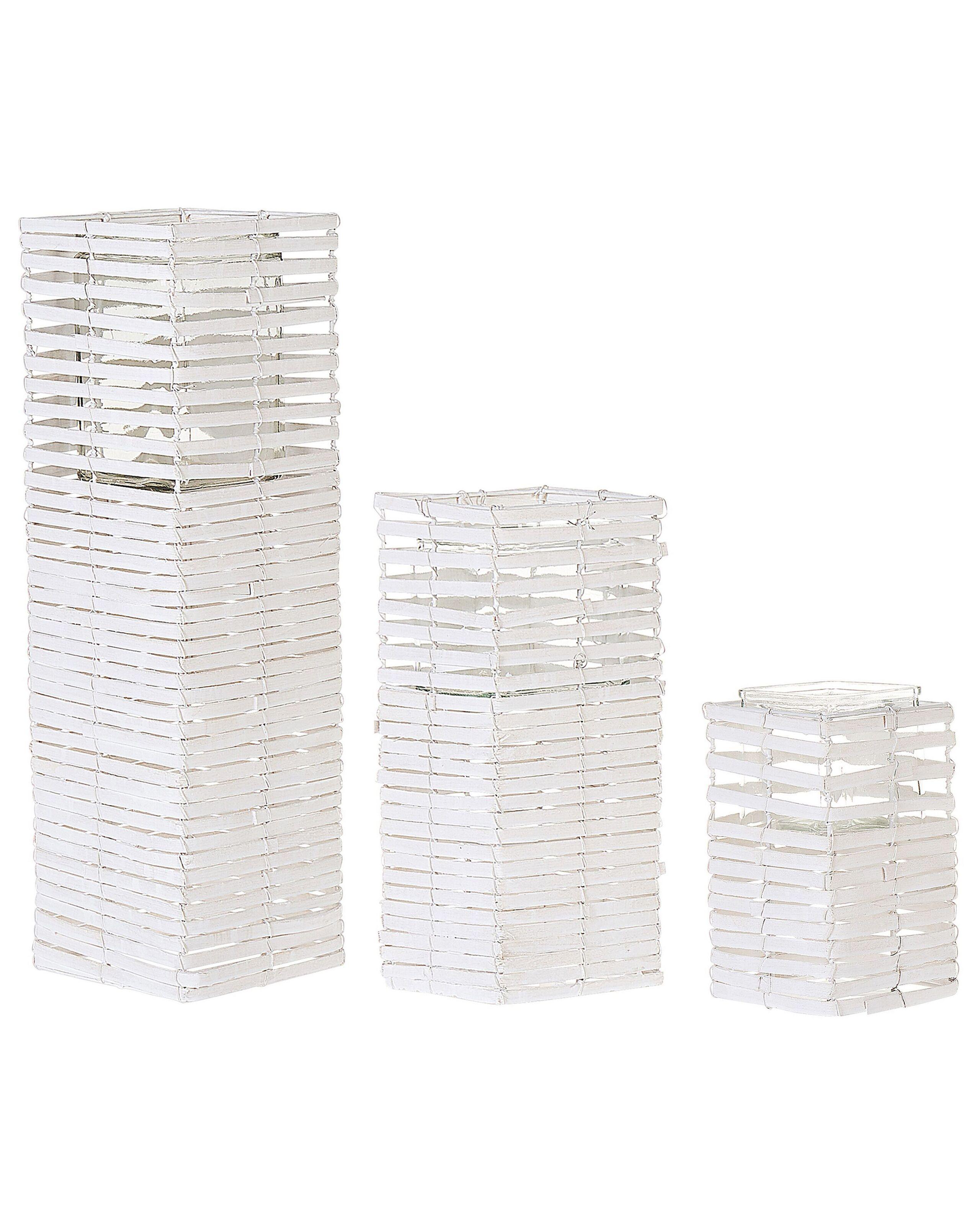 Beliani  Set di 3 portacandele en Legno di pioppo Scandinavo MAROLA 