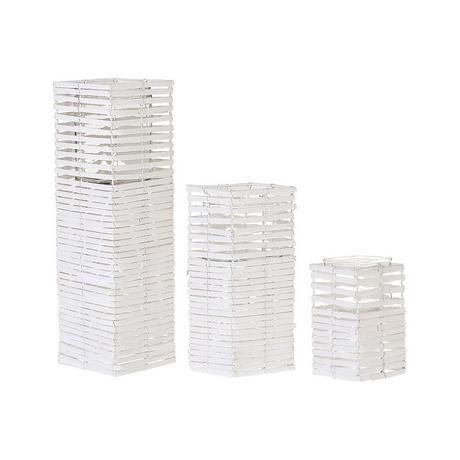 Beliani  Set di 3 portacandele en Legno di pioppo Scandinavo MAROLA 