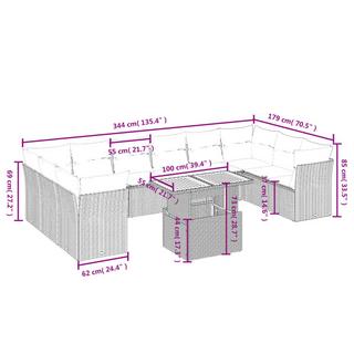 VidaXL Garten sofagarnitur poly-rattan  