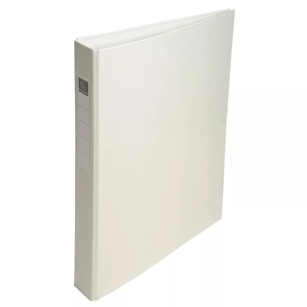 Exacompta PP Ring Binder A4 4 Rings 25mm Label on Spine Pack of 10, White